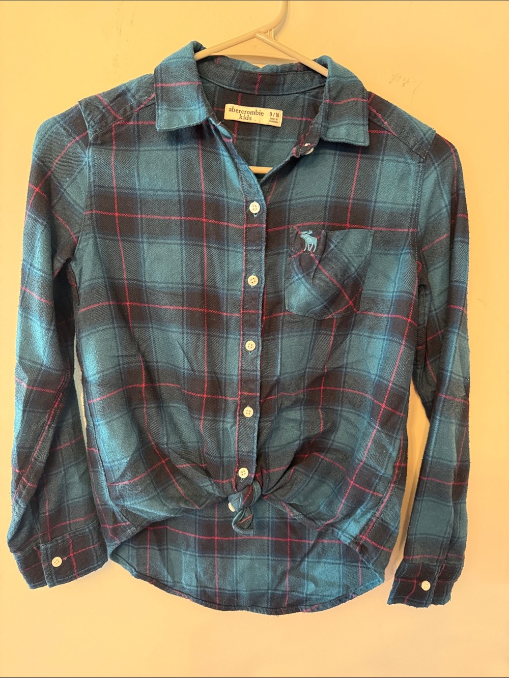 abercrombie kids plaid button-down flannel  shirt, Size 9/10